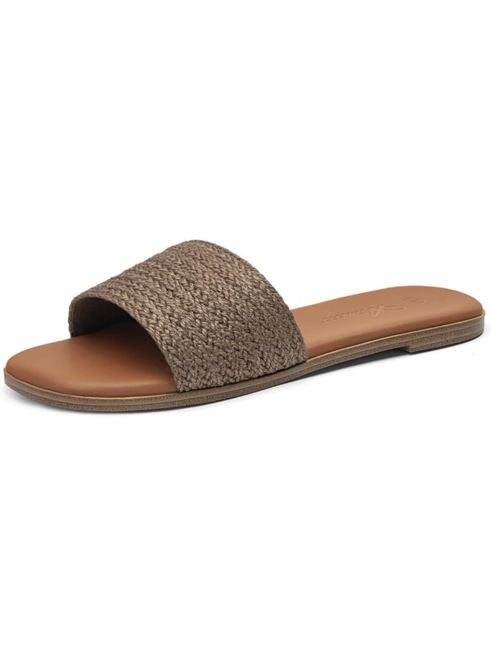 Chic Dressy Square Toe Raffia Flat Sandals for Women - Summer Slide Shoes